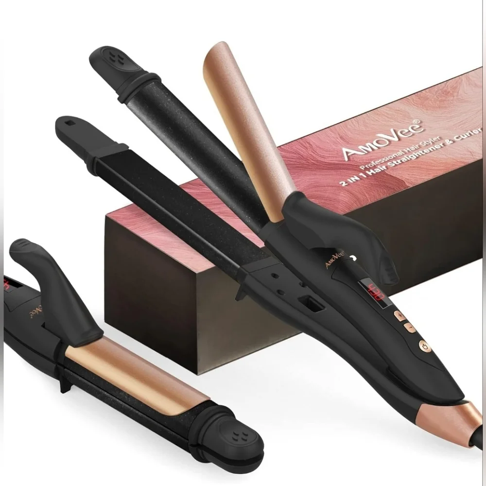 2 in 1 hair curler straightener